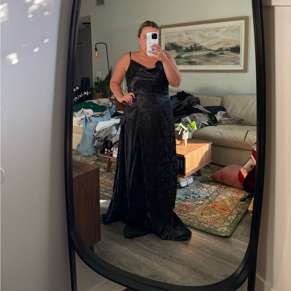 Lulu’s Black Satin dress, brand new. Perfect condition